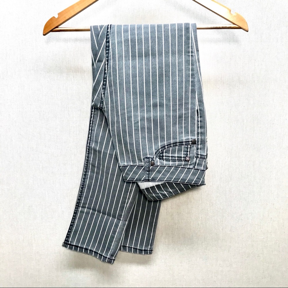 Xhilaration Black w/white Pinstrip Skinny Jeans